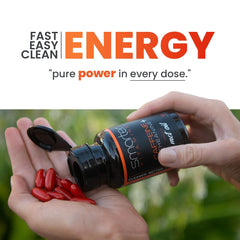 Close-up of SmarterVitamins caffeine pills with MCT oil