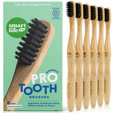 SmartLifeco Charcoal Bamboo Toothbrush PRO handle with extra soft bristles