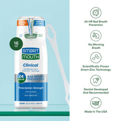 Tongue cleaner feature with SmartMouth bottle