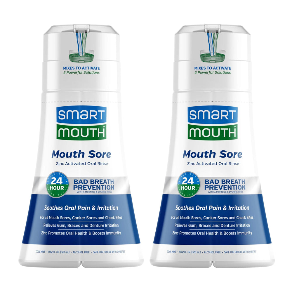 Hero image: SmartMouth Mouth Sore Zinc Activated Oral Rinse 10.82oz 2-pack