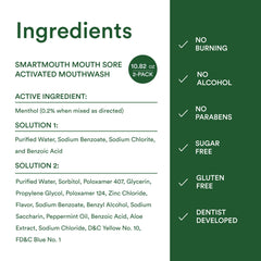 Inside view of SmartMouth Mouth Sore Zinc Activated Oral Rinse bottle