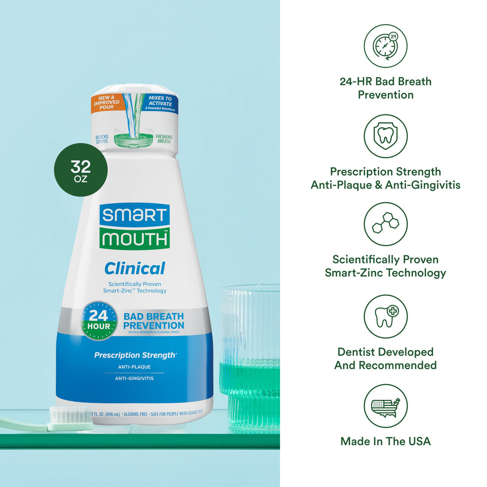 Concept showing gum health and plaque protection with mouthwash