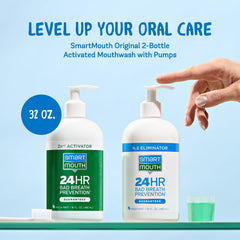 Side view of SmartMouth dual-bottle packaging