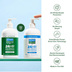 Pumps dispensing SmartMouth mouthwash