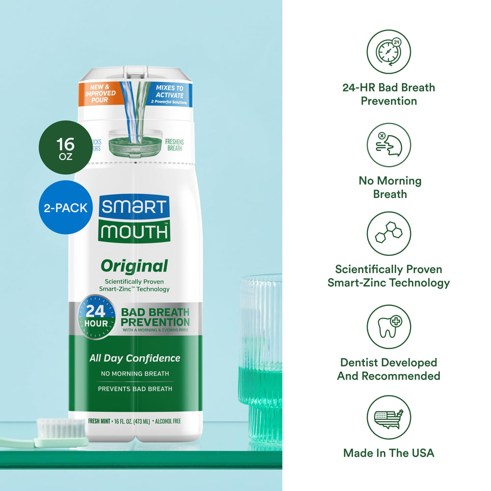 Measuring cup and cap of SmartMouth Original Mouthwash