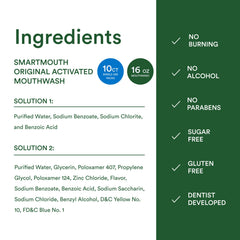 SmartMouth Fresh Mint mouthwash bottle with flat lay