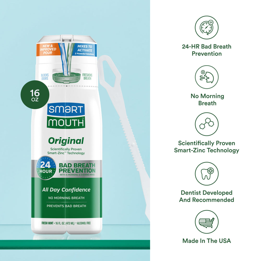Minty fresh mouthwash splash representing mint flavor