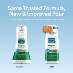 Two bottles with mint leaves background for freshness