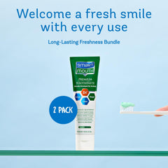 SmartMouth Premium Zinc Ion Toothpaste 6 oz 2-pack packaging display