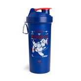 Smartshake 33 oz protein shaker bottle – front view (Superman edition)