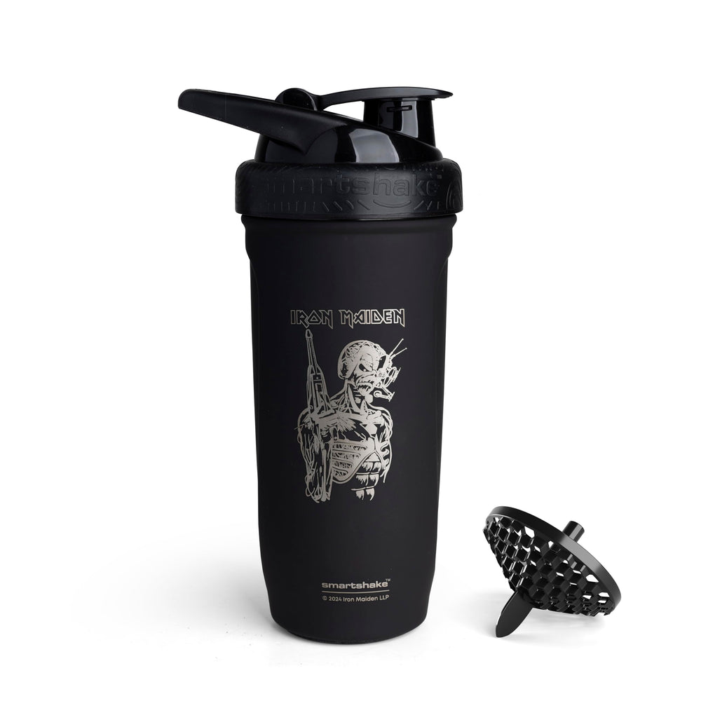 Smartshake Rockband Reforce bottle front view shows durable stainless steel for rugged workouts