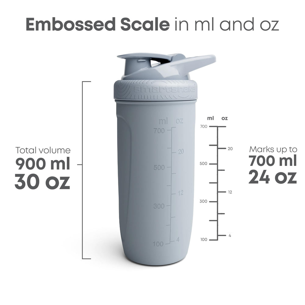 Engraved measurement scale inside the Smartshake Rockband Reforce bottle