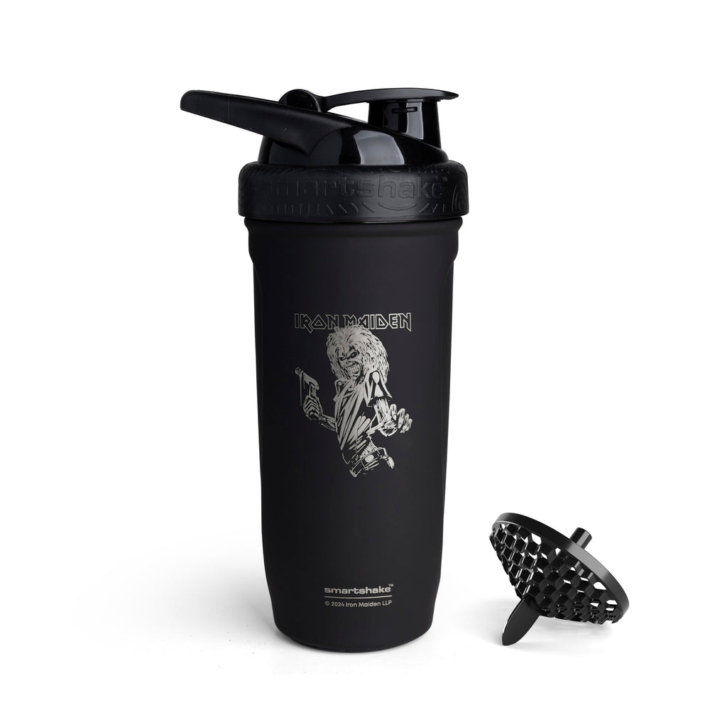 Smartshake Rockband Reforce bottle top-lid demonstrating leakproof reliability for on-the-go shakes.