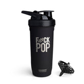 Smartshake Rockband Reforce bottle top view showcases leakproof lid for secure gym hydration