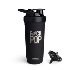 Smartshake Rockband Reforce bottle top view showcases leakproof lid for secure gym hydration