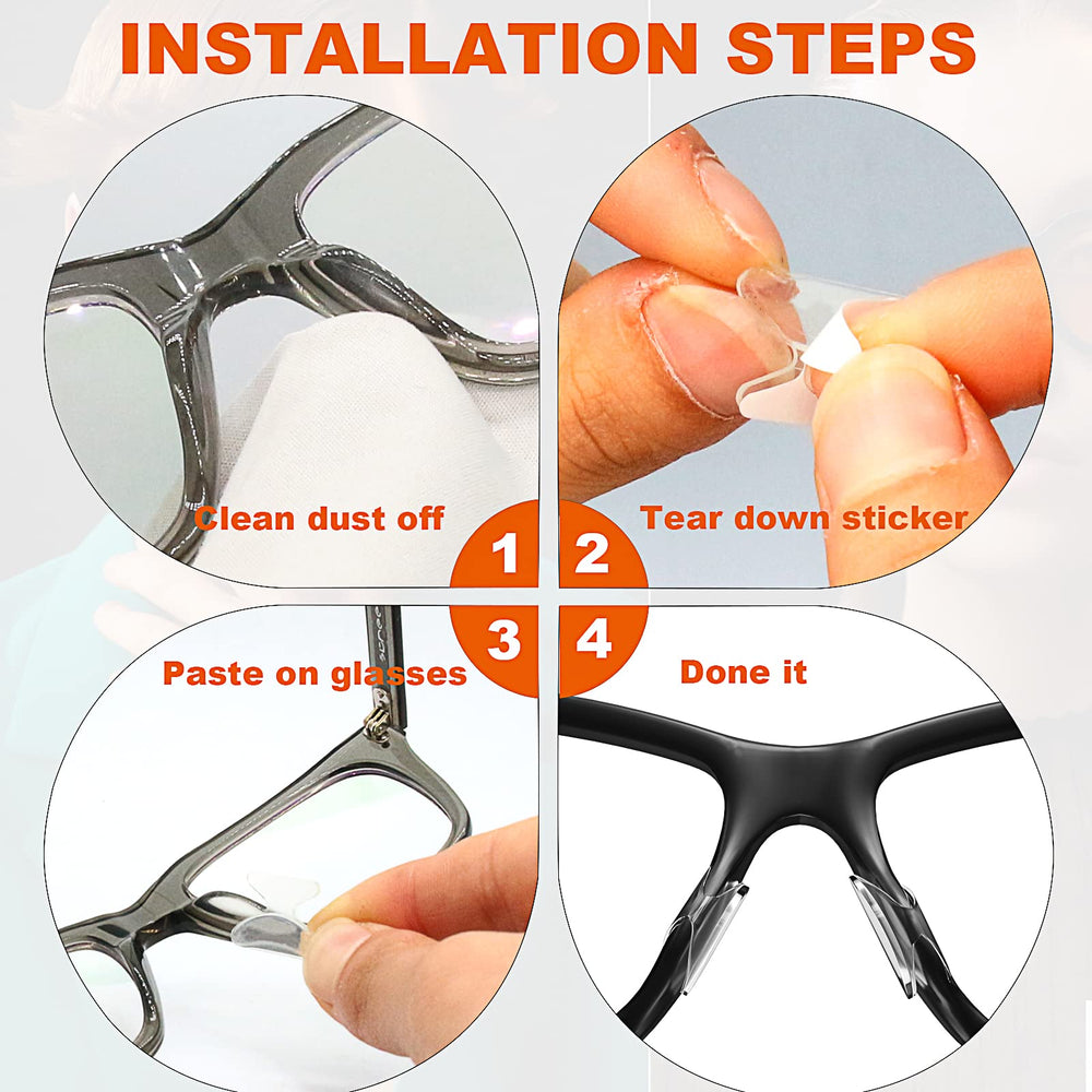 Nose pads attached to flat optical frames and TR frames