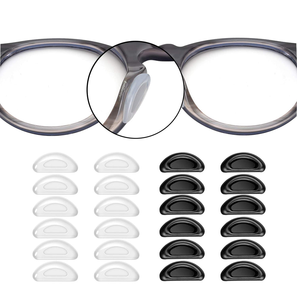 SMARTTOP 20-Pair Nose Pads kit with black and clear silicone pads
