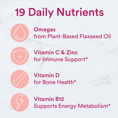 SmartyPants label nutrient panel showing methylfolate, B12, vitamin D3