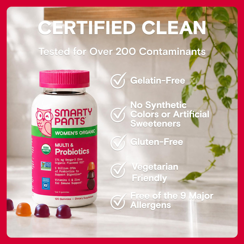 Woman taking SmartyPants gummies in morning routine, supports daily consistency