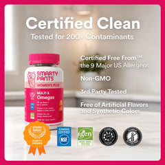 SmartyPants woman taking gummy, lifestyle image showing ease of daily supplementation