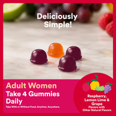 Gummies beside a ruler to show size and portion control for adults