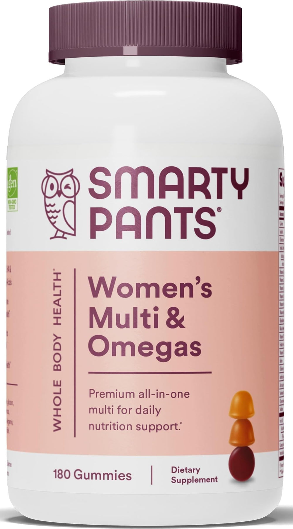 SmartyPants front packaging showing bottle and label for clear product identification and benefits