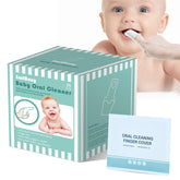 SmilBoxy baby finger toothbrush attached to finger