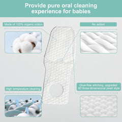 Tongue cleaner wipes mouth with soft gauze