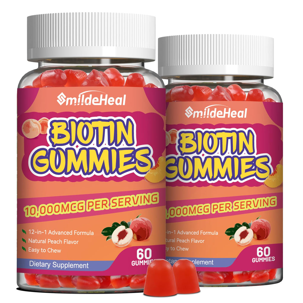 SmildeHeal Biotin Gummies bottle and label