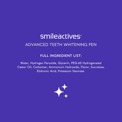 Before and after results from Smileactives whitening pen