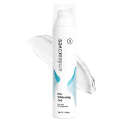 Smileactives Pro Whitening Gel bottle beside toothpaste
