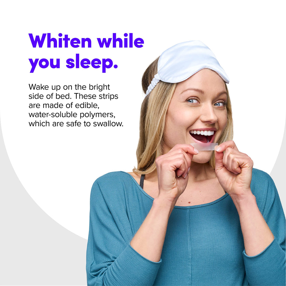 Wear anywhere whitening strips (including during sleep)