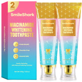 Two SmileShark Niacinamide Whitening Toothpaste 2-Pack tubes (100 g each) with mint flavor