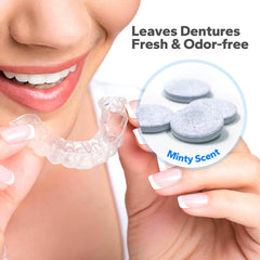 SmileShark Retainer Cleaner Tablets packaging and mint freshness