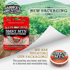 Close-up of Cinnamon Fire pouch label