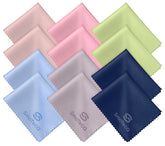 SmoTecQ 12-pack microfiber cleaning cloths – assorted colors in packaging