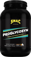 SNAC Proglycosyn Orange Cream 2.6 lb packaging with scoop