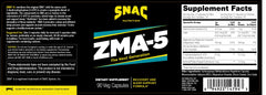 Close-up of ZMA-5 ingredients showing zinc, magnesium, B6 and 5-HTP