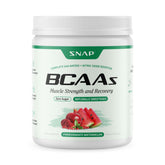 Bottle label: Snap BCAA Powder Watermelon flavor