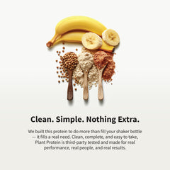 Snap Supplements banana protein label showcases vegan ingredients and essential amino acids