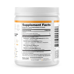 Ingredients list for plant-based BCAA powder