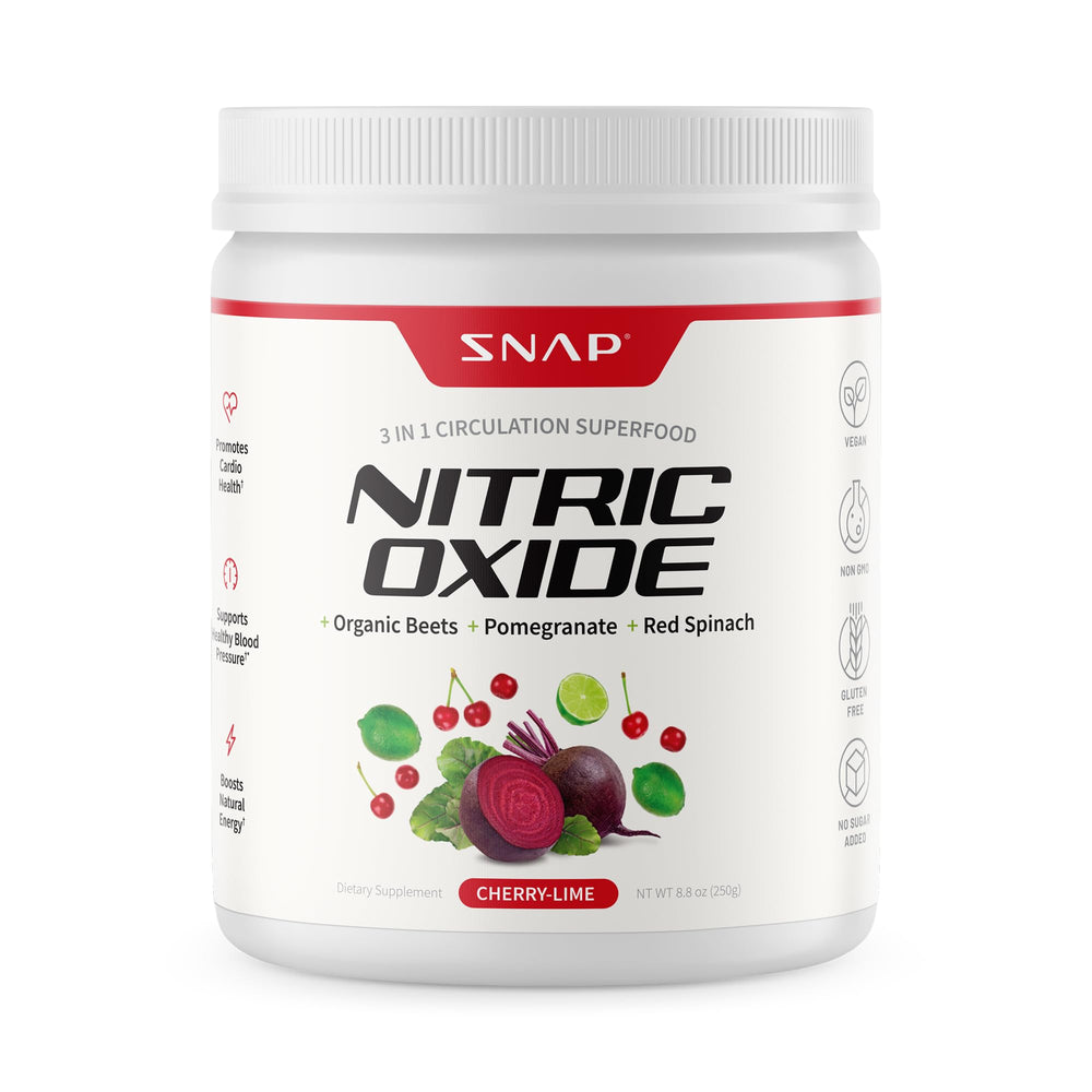 Hero image of Snap Supplements Organic Beet Root Nitric Oxide Powder in Cherry Lime flavor
