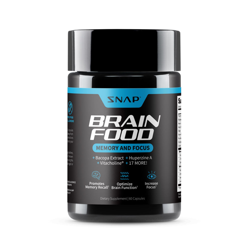 Snap Supplements Brain Booster bottle front view with label