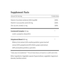 Gender-neutral adult with bottle of Eye Health Capsules