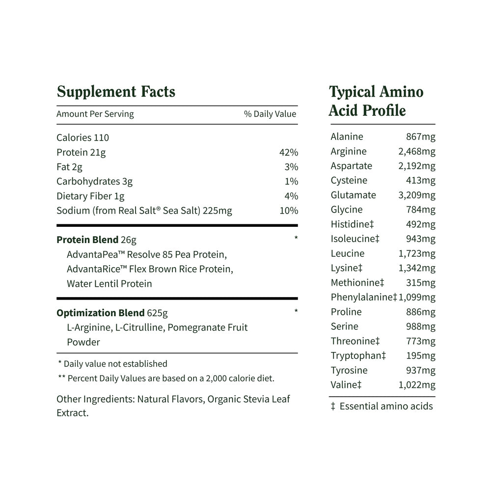 Front view of Snap Supplements protein powder tub