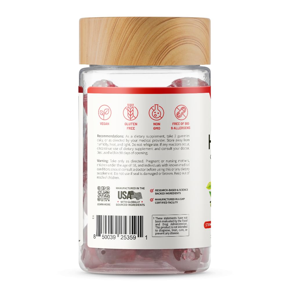 Product packaging and branding for Snap Supplements Heart Health Gummies