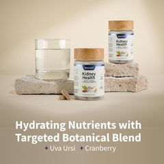 Close-up of bottle showing Kidney Health ingredients graphic