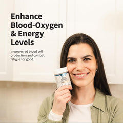 Graphic highlighting plant-based nutrient blend with organic ingredients