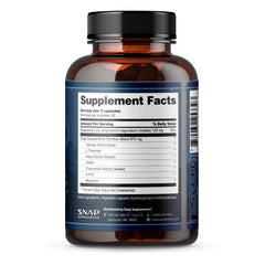 Bottle label highlighting melatonin and valerian root in Snap Supplements Sleep Aid