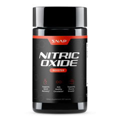 Bottle of Snap Supplements Nitric Oxide on white background